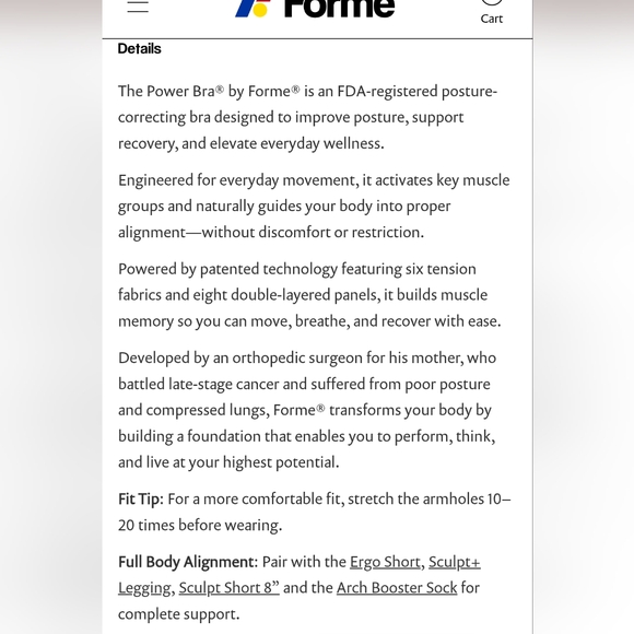 NWOT Forme Power Bra - Picture 4 of 7